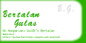 bertalan gulas business card